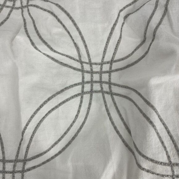Restoration Hardware Baby Child Duvet Cover 2 Shams Gray White Embroidered Full - Picture 4 of 13
